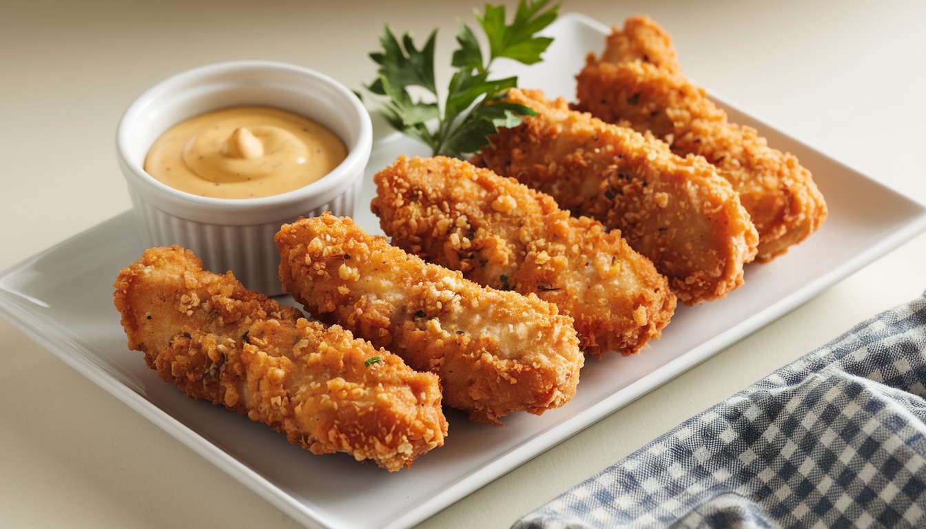 Quick Crispy Chicken Tenders with Honey Mustard Dip