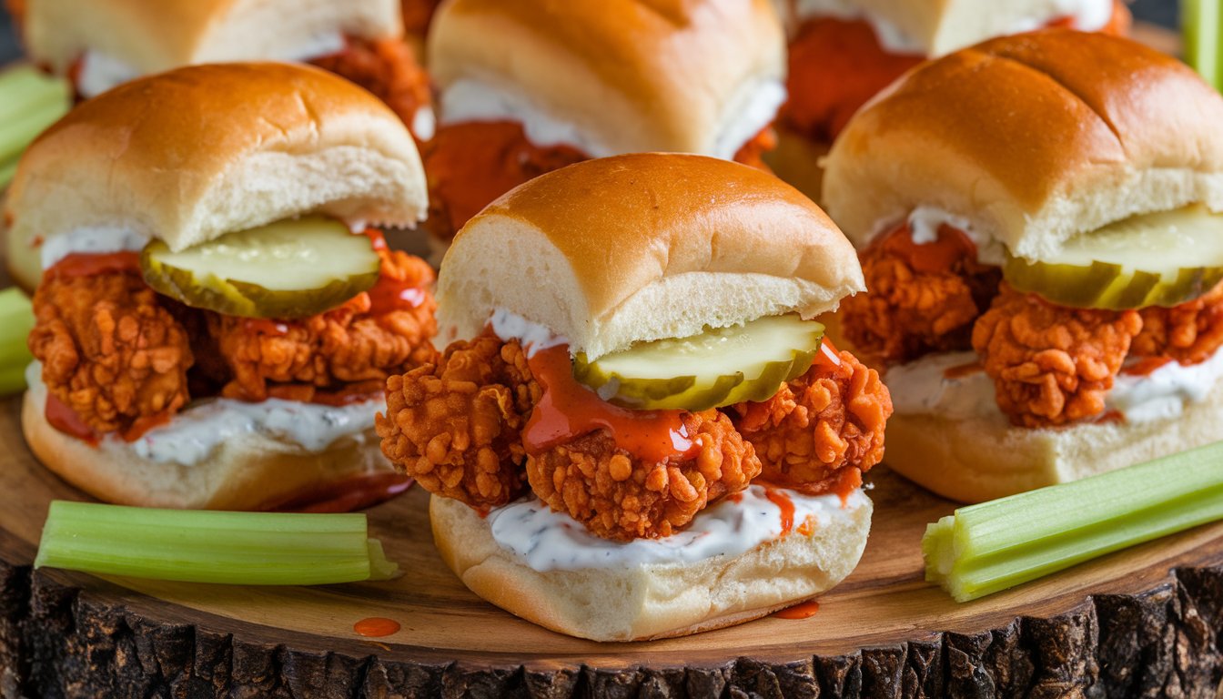 Easy Crispy Buffalo Chicken Sliders Game Day!